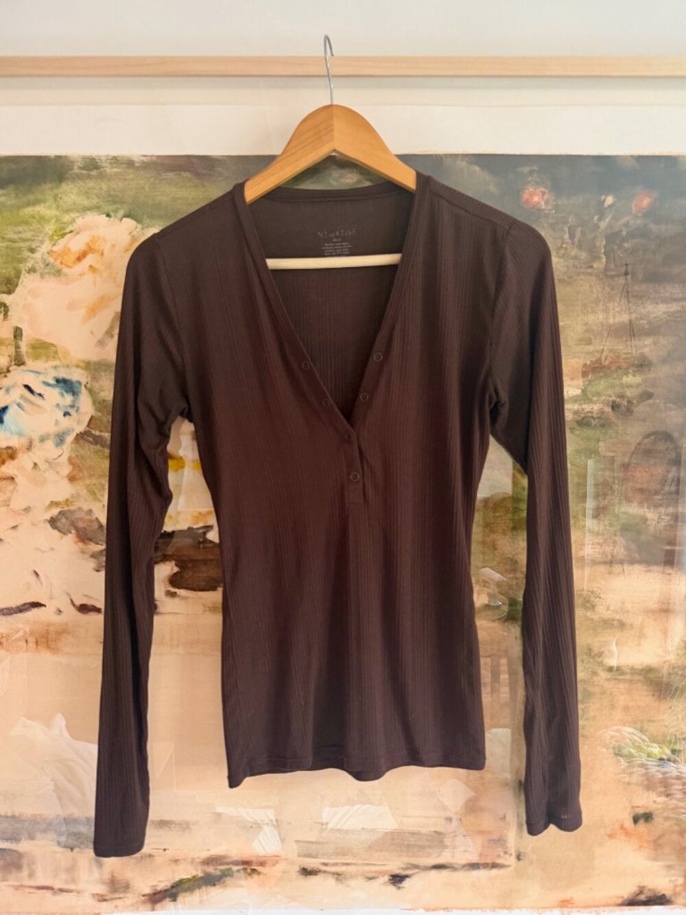 Negative Underwear whipped henley in espresso